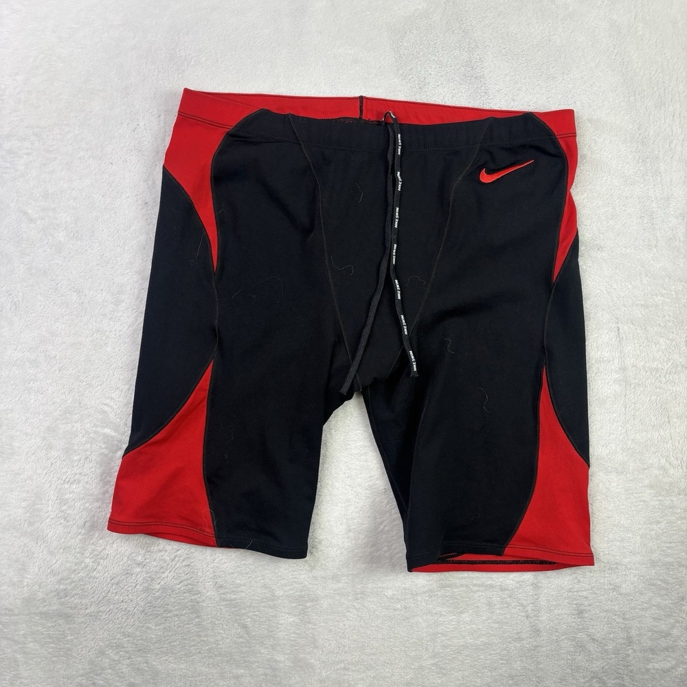 Nike Hydrastrong Swimwear Trunks Men's Size 38 Black Red